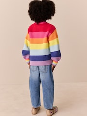 Little Bird by Jools Oliver Rainbow Stripe Knitted Jumper - Image 3 of 6
