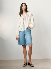 BHOEM Emreoidered Cotton White/Black Blouse - Image 3 of 6