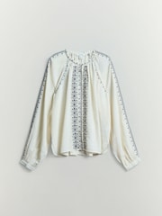 BHOEM Emreoidered Cotton White/Black Blouse - Image 6 of 6