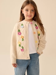 Cream & Rainbow Floral Cable - Little Bird by Jools Oliver קרדיגן - תמונה 3 מתוך 12
