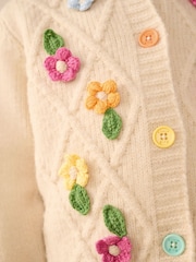 Cream & Rainbow Floral Cable - Little Bird by Jools Oliver קרדיגן - תמונה 7 מתוך 12