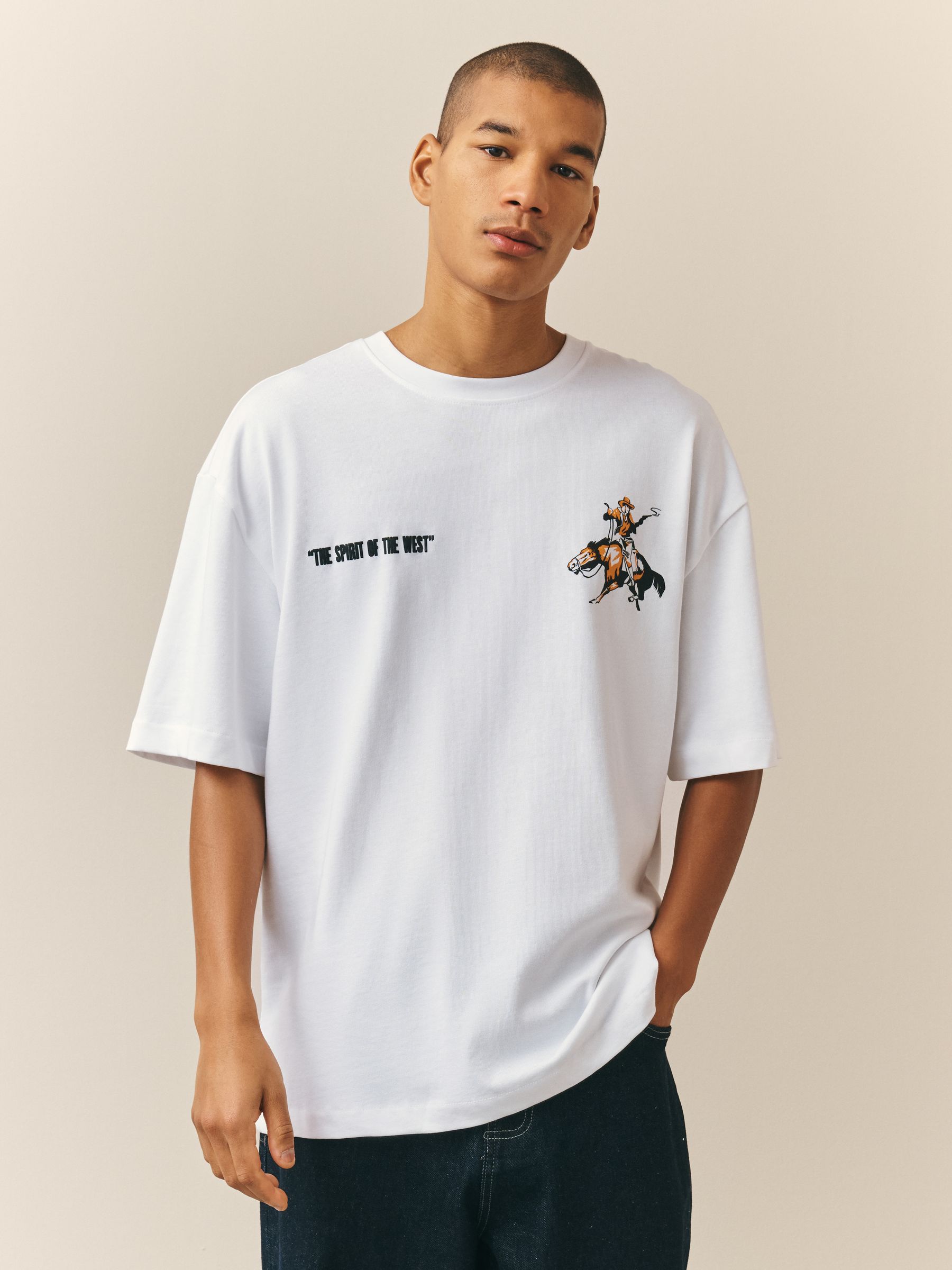 Buy White Hoot Gibson Graphic T-Shirt from Next USA