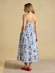 Joules Chloe Blue Strappy Midi Dress - Image 2 of 7