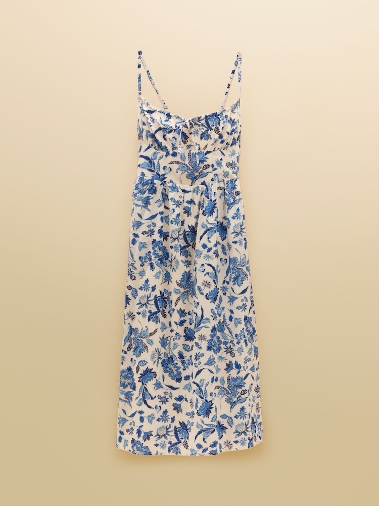 Joules Chloe Blue Strappy Midi Dress - Image 7 of 7