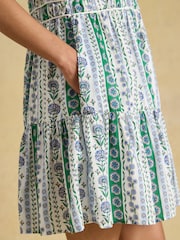 Joules Daphne Blue Short Sleeve Tiered Dress - Image 3 of 6