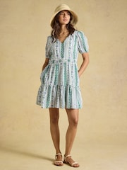 Joules Daphne Blue Short Sleeve Tiered Dress - Image 5 of 6