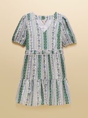 Joules Daphne Blue Short Sleeve Tiered Dress - Image 6 of 6