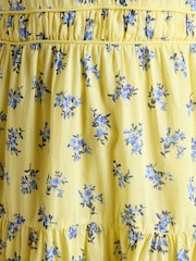 Joules Daphne Yellow Ditsy Short Sleeve Tiered Dress - Image 9 of 10