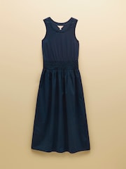Joules Jade Navy Sleeveless Jersey Woven Midi Dress - Image 7 of 7