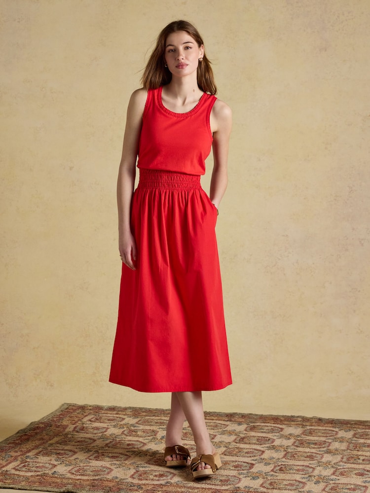 Joules Jade Sleeveless Jersey Woven Midi Dress - Slika 1 od 7