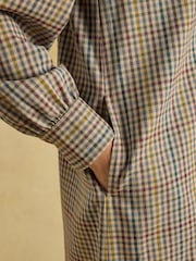 Joules Lyla Brown Check Short Shirt Dress - Image 5 of 8
