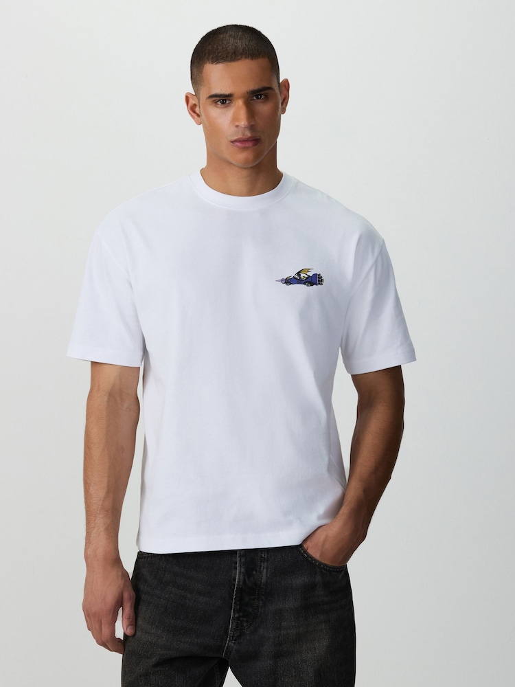 White Wacky Races Relaxed Fit Graphic T-Shirt - Image 2 of 8
