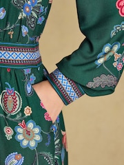 Joules Cressida Green Placement Maxi Dress - Image 4 of 8