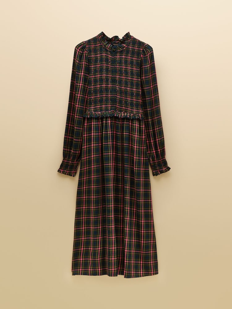 Joules Emilie Smocked Midi Dress - 7 paveikslėlis iš 7