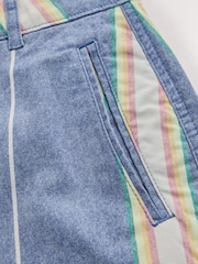 Blue/Ecru Stripe Chino Barrel Leg Trousers - Image 8 of 9