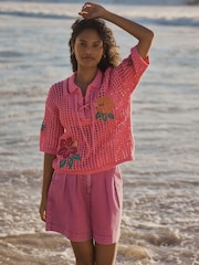 Washed Pink Chino Shorts - Image 2 of 8