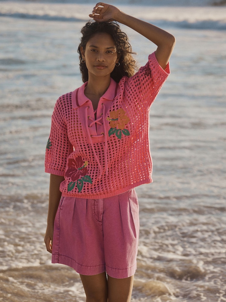 Washed Pink Chino Shorts - Image 2 of 8 Washed Pink Chino Shorts - Image 2 of 8