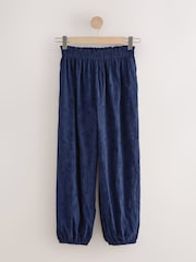 Navy Blue Broderie Balloon Leg Trousers - Image 5 of 7