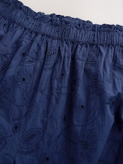 Navy Blue Broderie Balloon Leg Trousers - Image 6 of 7