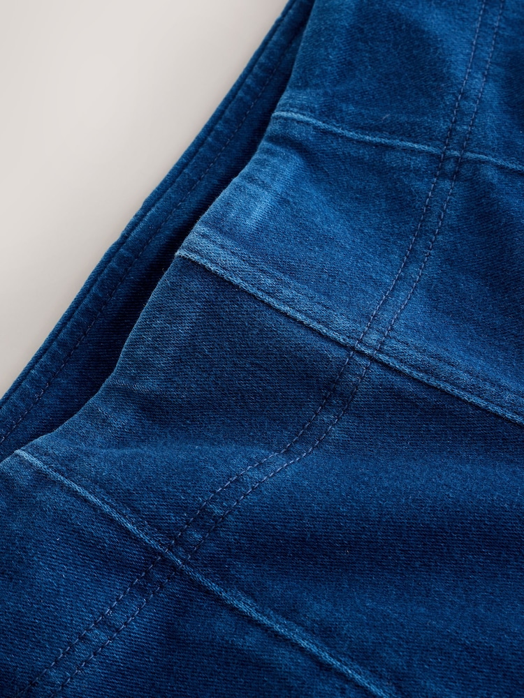 Dark Blue Jersey Denim Cropped Bootcut Leggings - Image 3 of 3