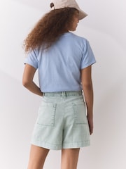 Washed Green Chino Shorts - Image 3 of 6
