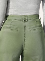 Khaki Green Chino Barrel Leg Trousers - Image 5 of 8