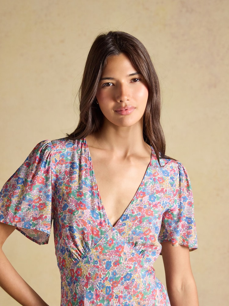 Joules Lainey Multi Ditsy Bias Cut Maxi Dress - Image 2 of 4