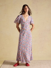 Joules Lainey Multi Ditsy Bias Cut Maxi Dress - Image 5 of 7