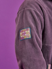 Harper & Lewis Purple Bronwyn Quarter Zip Fleece - Image 5 of 8