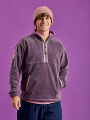 Harper & Lewis Purple Bronwyn Quarter Zip Fleece - Image 7 of 8