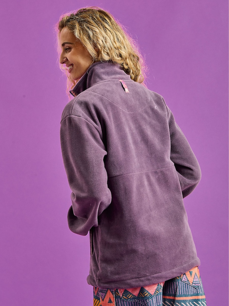 Harper & Lewis Purple Bronwyn Quarter Zip Fleece - Image 8 of 8 Harper & Lewis Purple Bronwyn Quarter Zip Fleece - Image 8 of 8