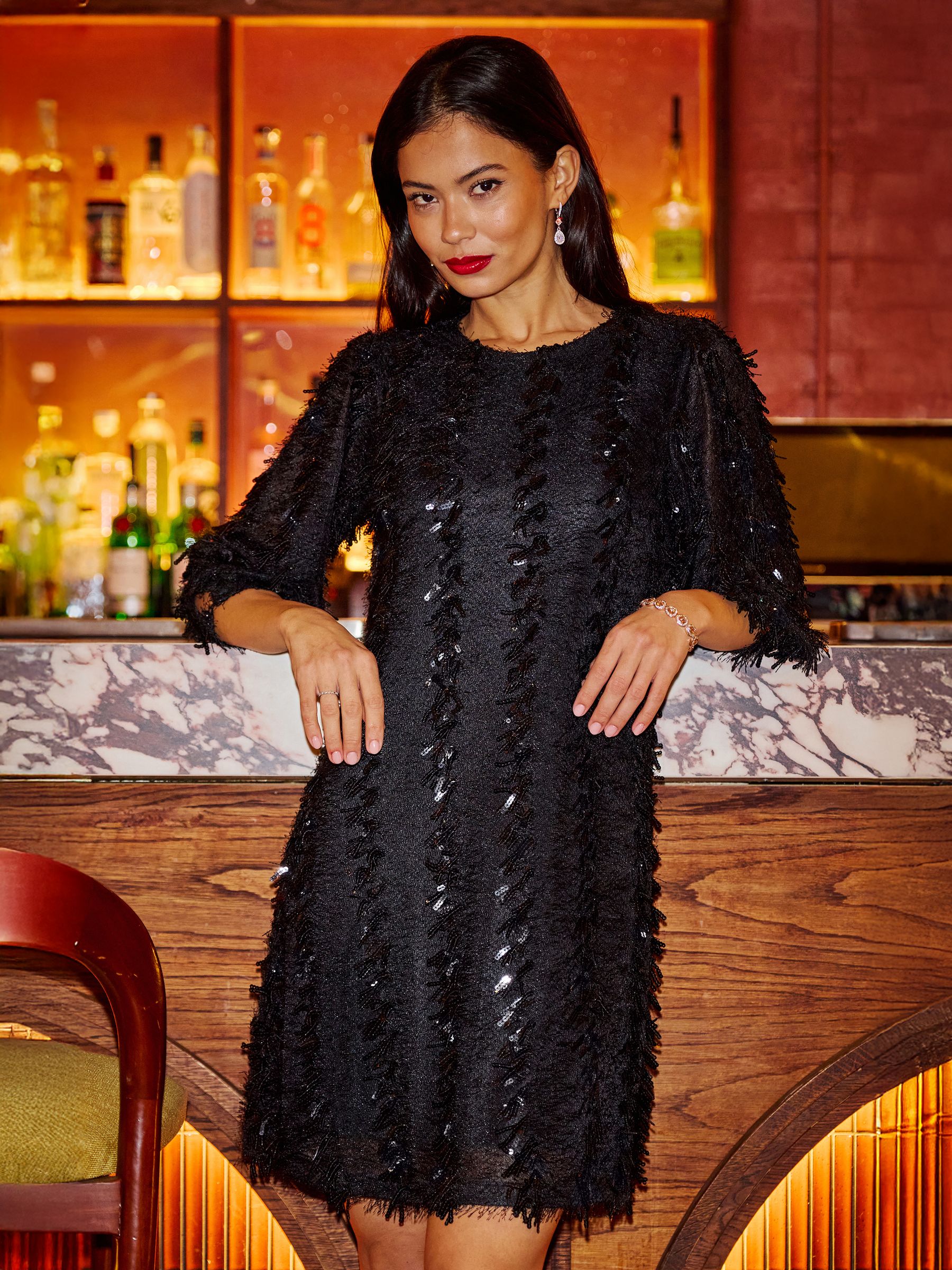 IMMUNE Balloon Tunic BLACK Chiffon Balloon Sleeve Tunic