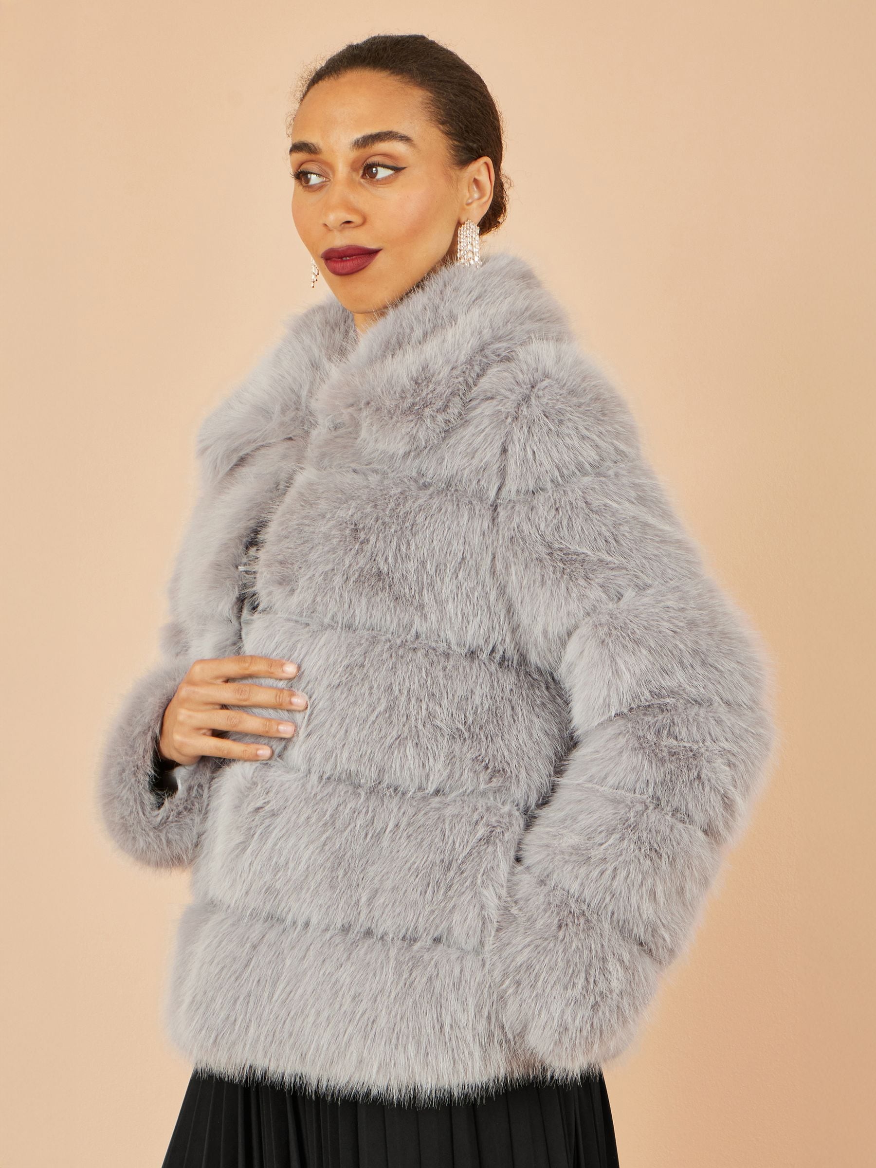 DIANTE PREMIUM ECO FUR JACKET グレー系 FREE W07509s.jpg
