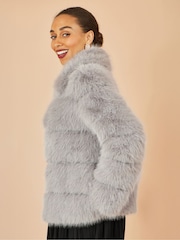 Gris - Yumi Luxe Faur Fur Coat - Imagen 4 de 5