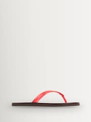 Ancient Greek Sandals Red Saionara Jelly Leather Sole Flip Flops - Image 1 of 4