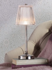 Laura Ashley Chrome Callaghan Rechargeable Table Lamp - Image 1 of 6