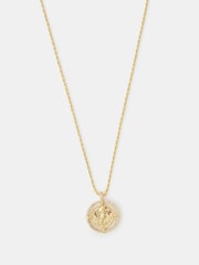 Accessorize Gold Plated 14-carat Diamanté Coin Necklace - Image 2 of 2