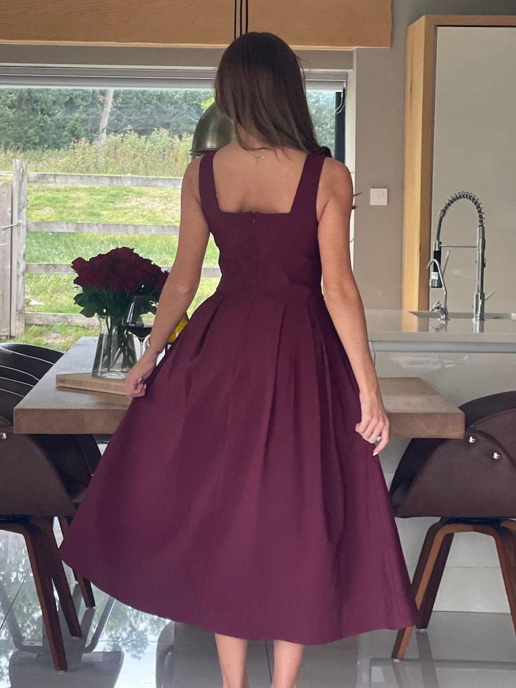 Buy Girl In Mind Red Nesta Boat Neck Skater Midi Dress from Next USA