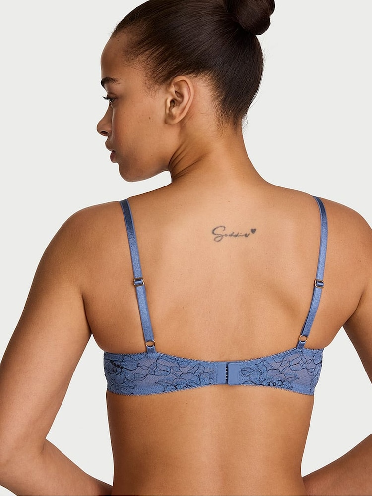 Victoria's Secret Denim Blue Rose Plunge Lace Bra - Image 2 of 2
