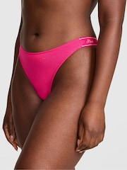 Victoria's Secret PINK Hot Stuff Pink Thong Cotton Logo Knickers - Image 1 of 2