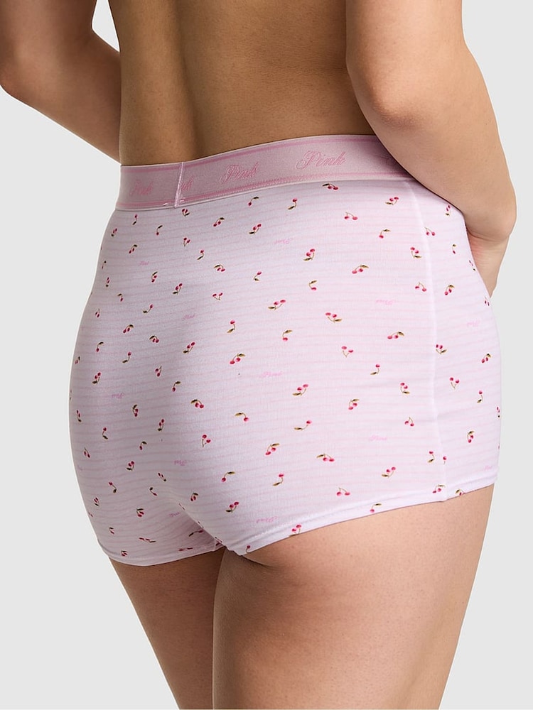 Victoria's Secret PINK Pink Tulip Cherry Print High Waist Cotton Logo Knickers - Image 2 of 2 Victoria's Secret PINK Pink Tulip Cherry Print High Waist Cotton Logo Knickers - Image 2 of 2