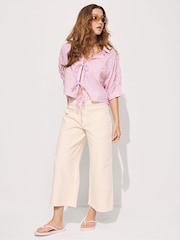 Victoria's Secret Pink Dollhouse Pink Cotton Tie Front Pyjama Top - Image 1 of 3