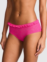 Victoria's Secret Pink Hot Stuff Pink Cheeky Strawberry Embroidery Lace Knickers - Image 1 of 3