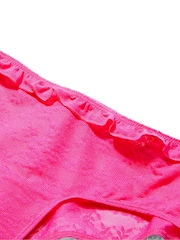 Victoria's Secret Pink Hot Stuff Pink Cheeky Strawberry Embroidery Lace Knickers - Image 3 of 3