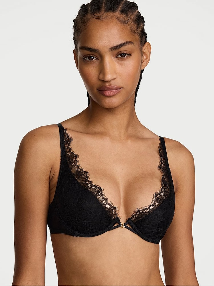 Victoria's Secret Black Plunge Lace Bra - Image 1 of 2