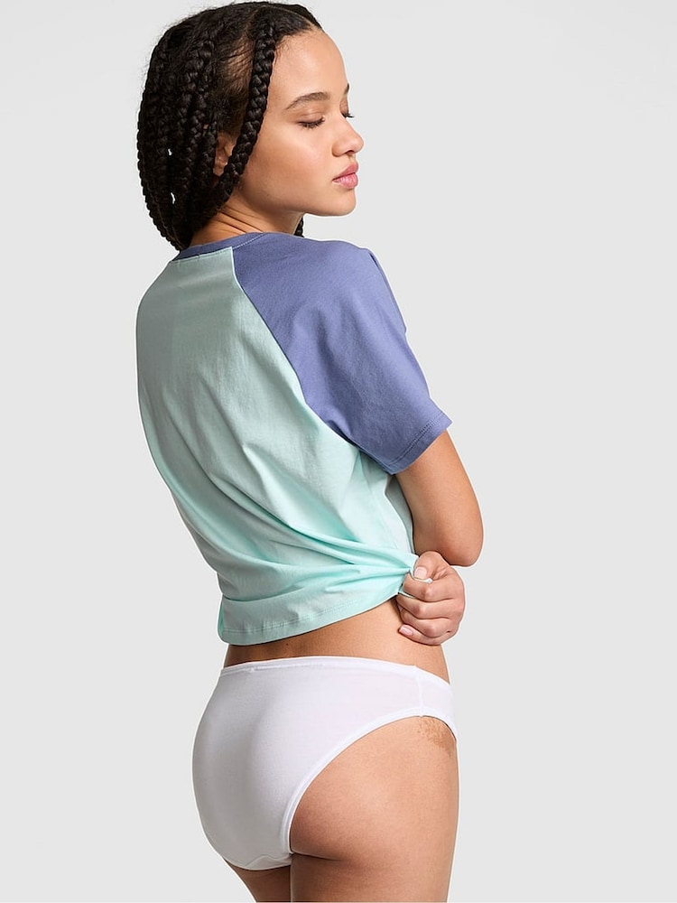 Victoria's Secret Pink Spray Blue Pocket Pyjama Top - Image 2 of 2