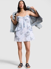 Victoria's Secret Pink White Floral Print Ruffle Mini Dress - Image 1 of 2