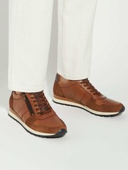 Dune London Brown Thame Wide Fit Trainers - Image 1 of 6