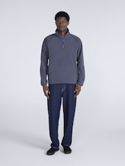 Azul - Casaco de lã polar Animal Stockholm com meio zíper - Imagem 2 de 4