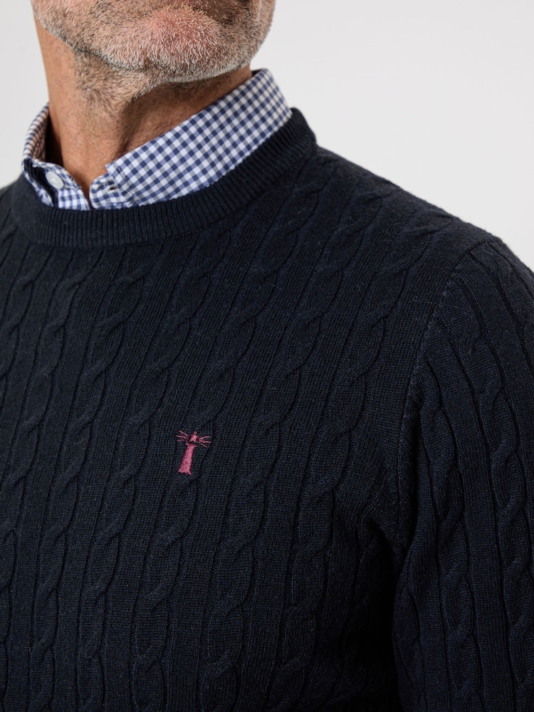 Saltwell Cable Knit Mock Shirt Jumper - Image 4 of 4 Saltwell Cable Knit Mock Shirt Jumper - Image 4 of 4
